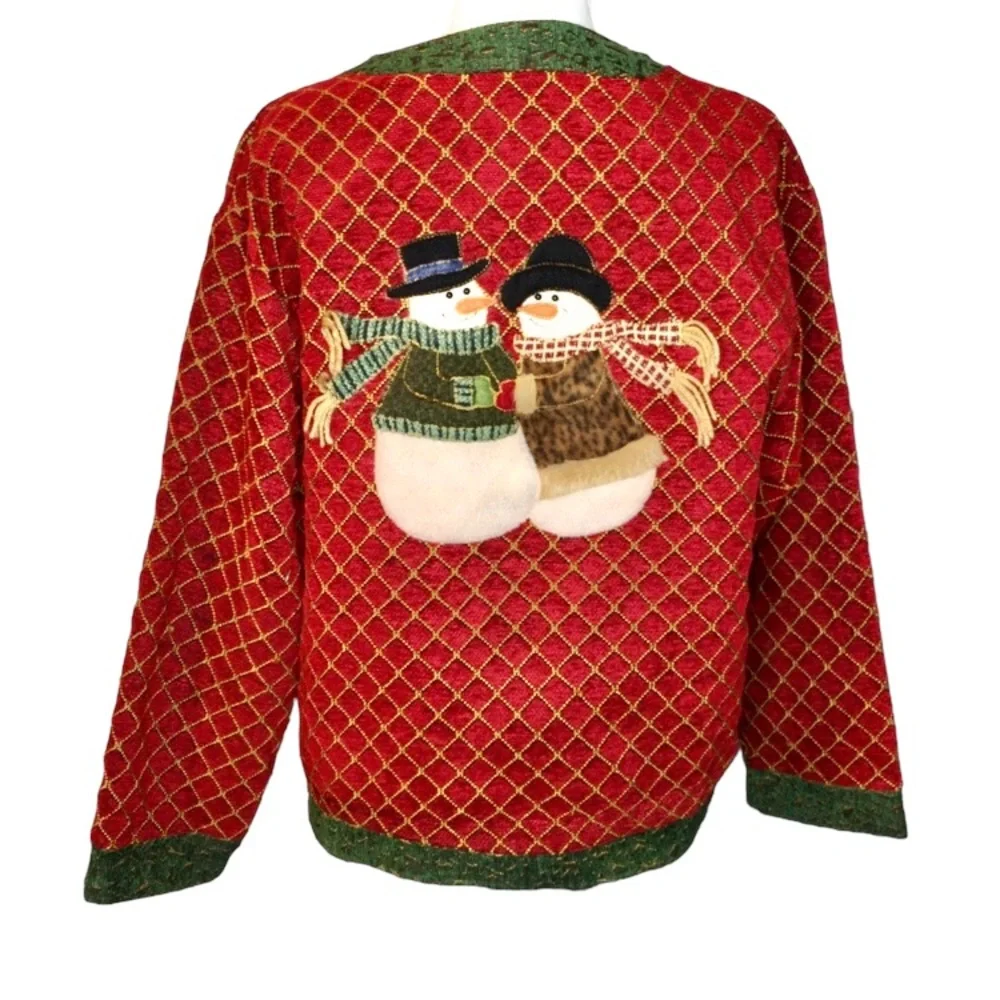 VINTAGE Tapestry Look Ugly Christmas Jacket XL/1X